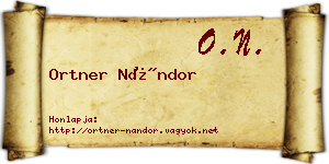 Ortner Nándor névjegykártya